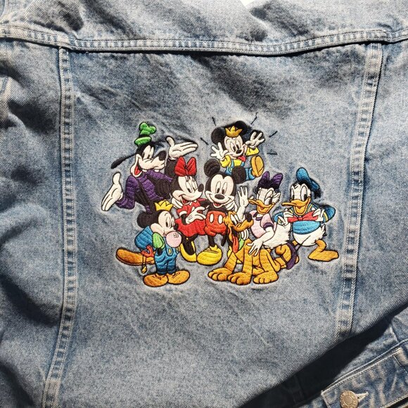Vintage Disney embroidered distressed denim jacket - Picture 2 of 16